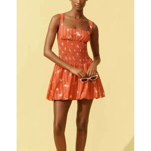 MAEVE By Anthropologie Square-Neck Smocked Mini Dress Women's Size S Pet $158